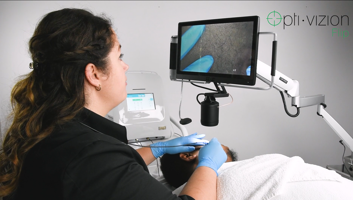Load video: Video demonstrating the Opti-Vizion professional electrolysis device.