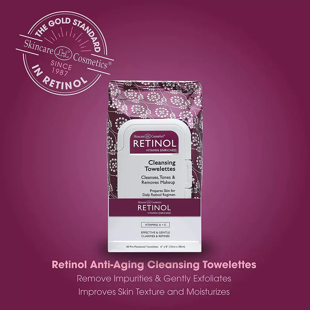 Retinol Anti-Ageing Cleansing Towelettes Pack of 60