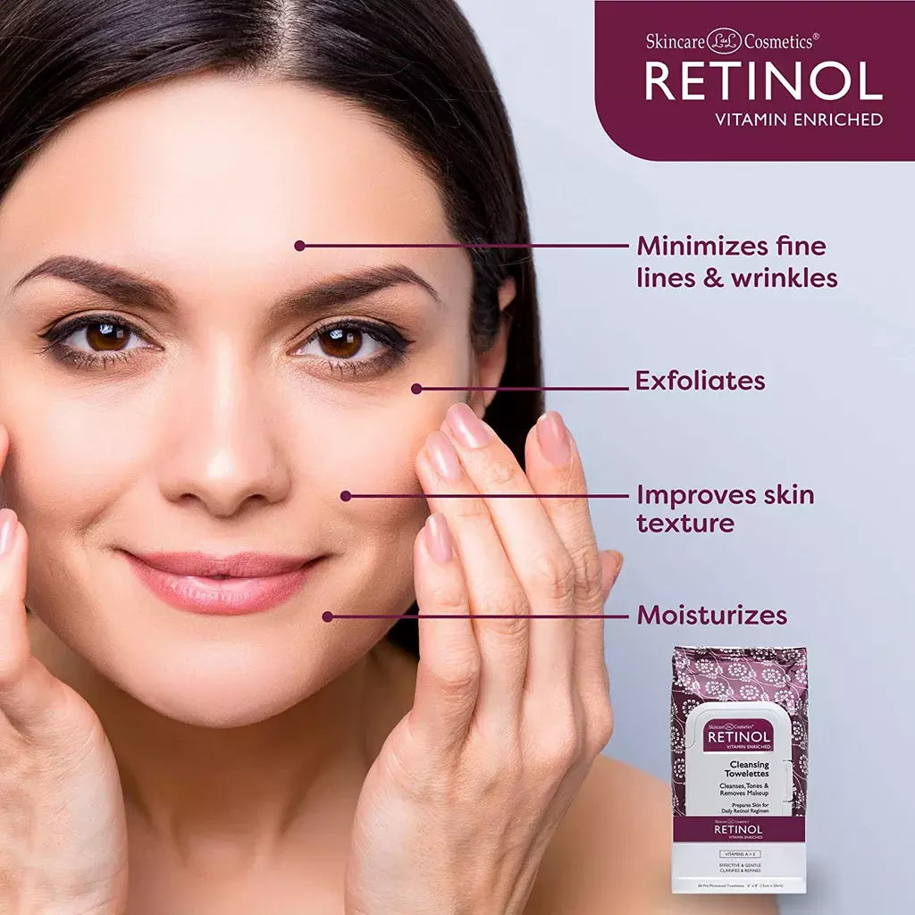 Retinol Anti-Ageing Cleansing Towelettes Pack of 60