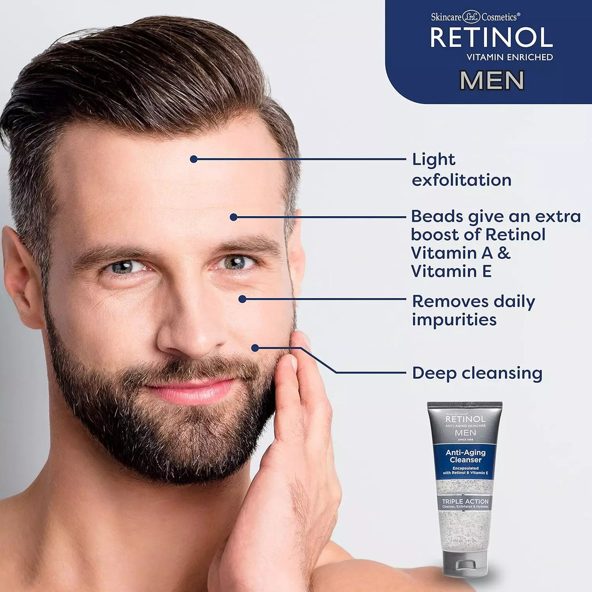 Retinol Men's Anti-Ageing Gel Cleanser 150ml