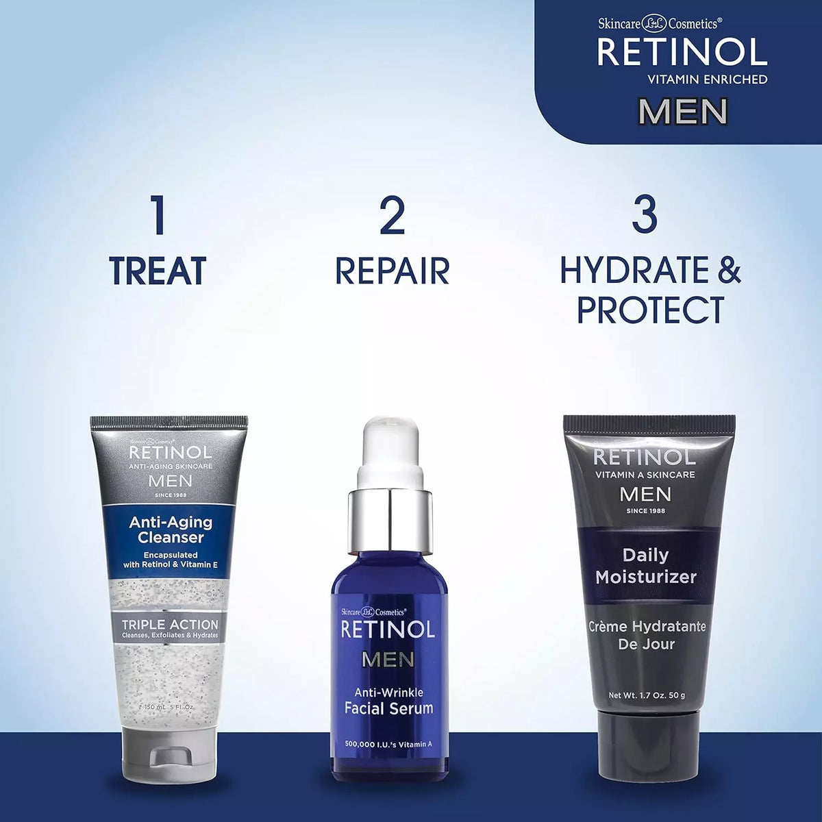 Retinol Men's Anti-Ageing Gel Cleanser 150ml