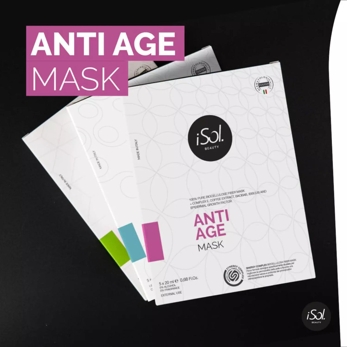 iSol Anti Age Biocellulose Mask 5 x 20ml