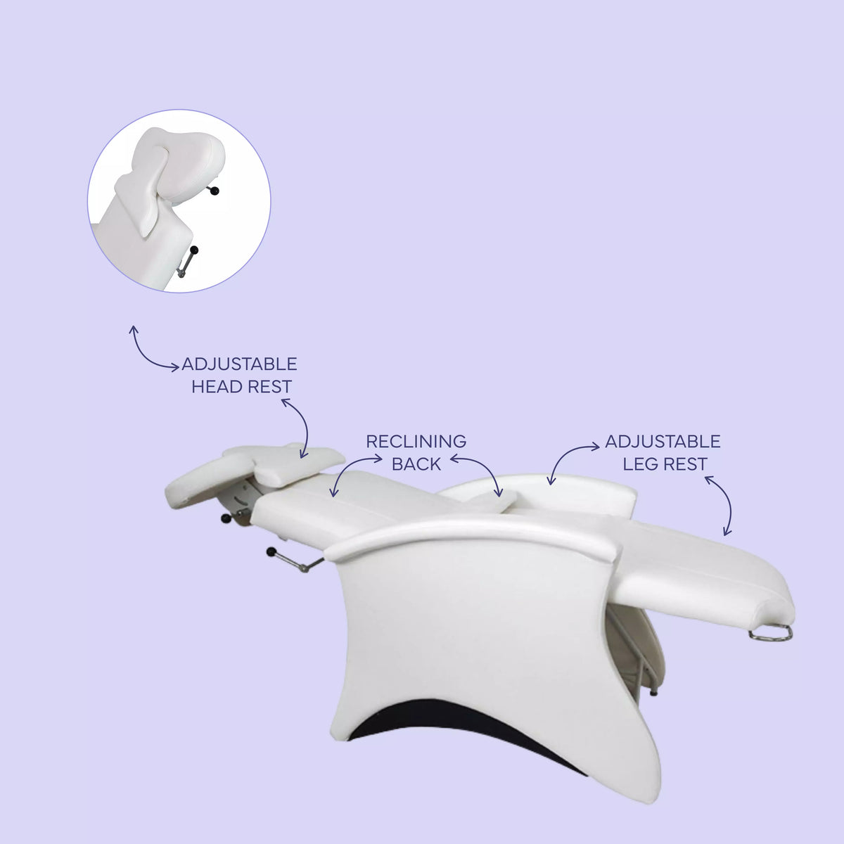 SkinMate Monroe Beauty Chair - White