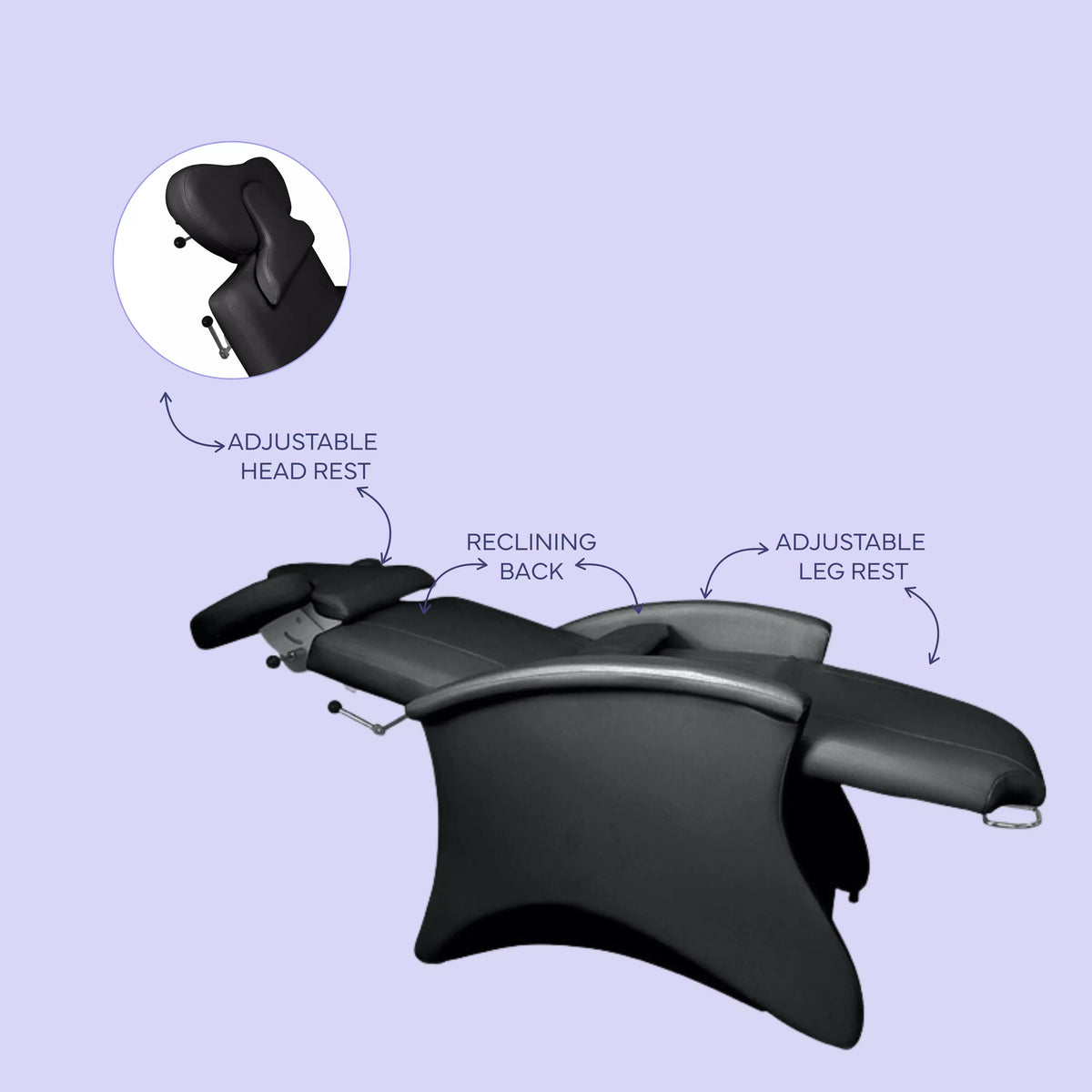 SkinMate Monroe Beauty Chair - Black