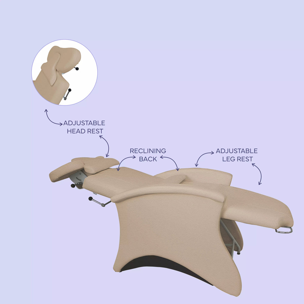SkinMate Monroe Beauty Chair - Taupe