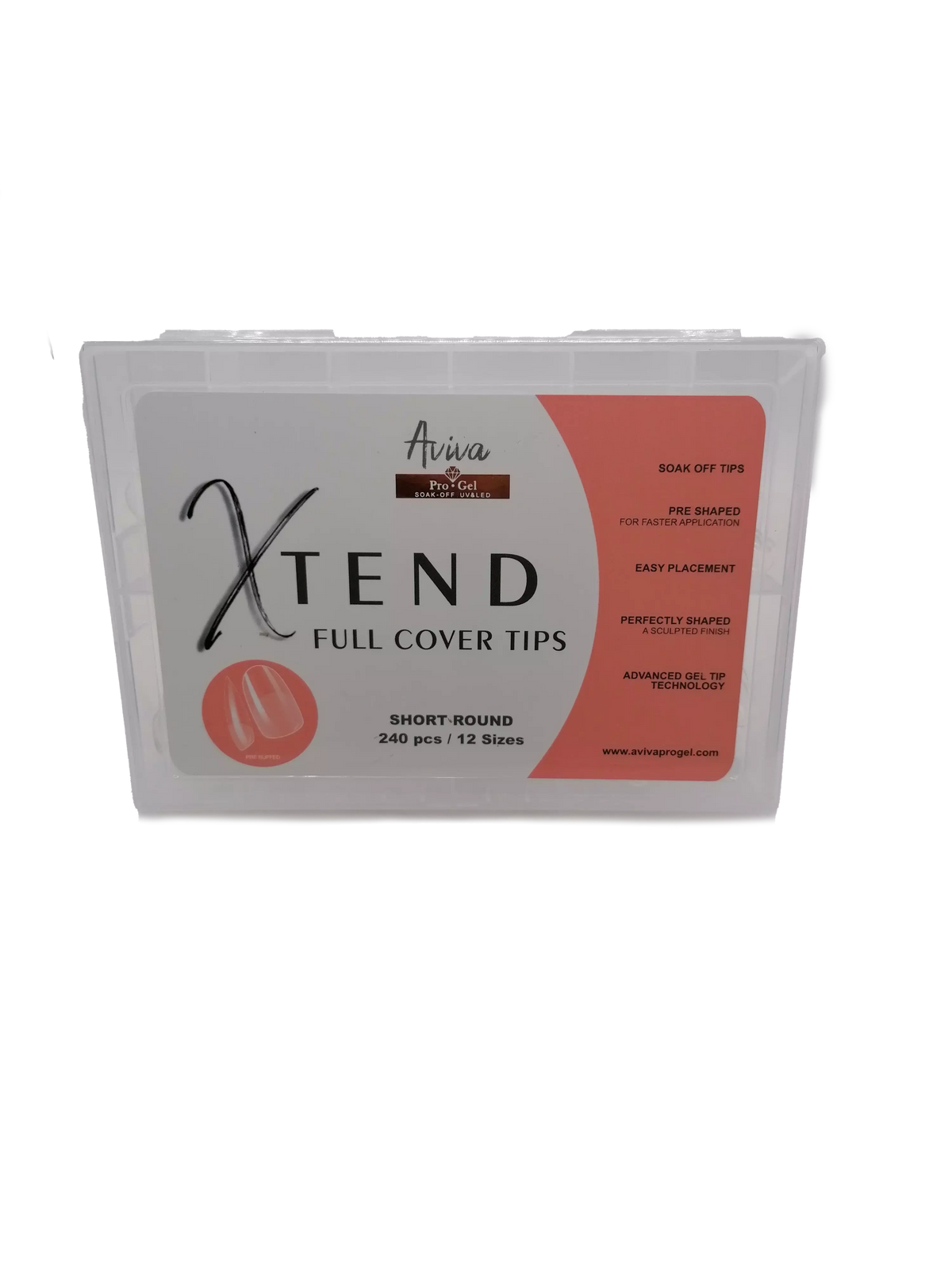 Aviva ProGel XTend Full Cover Gel Tips (Prebuffed) Short Round