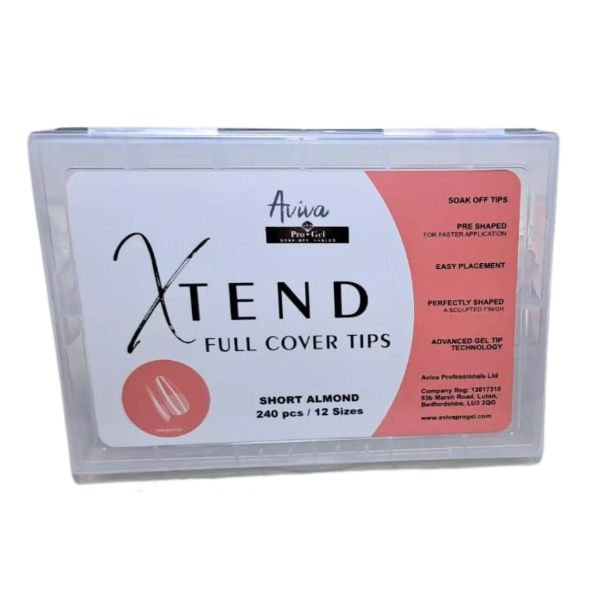 Aviva ProGel XTend Full Cover Gel Tips (Prebuffed) Short Almond